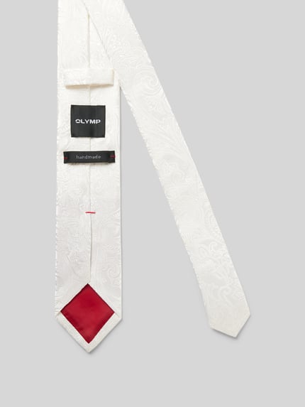 OLYMP Seidenkrawatte mit Motiv-Stitching Ecru 2