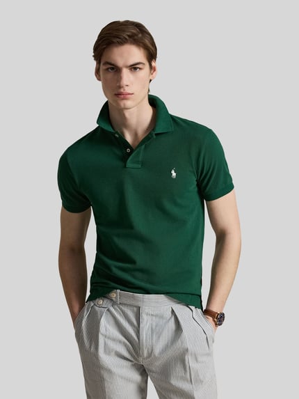 Polo Ralph Lauren slim fit poloshirt van puur katoen Donkergroen - 4