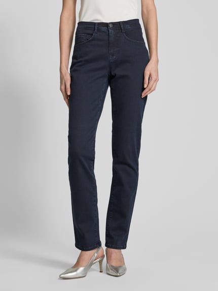 Brax Straight fit jeans met 5-pocketmodel, model 'Carola' Marineblauw - 4