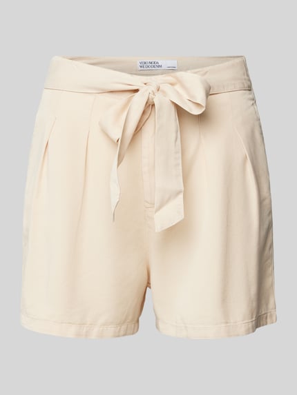 VERO MODA Loose Fit Shorts aus Lyocell mit Bindegürtel Modell 'MIA' Offwhite 2