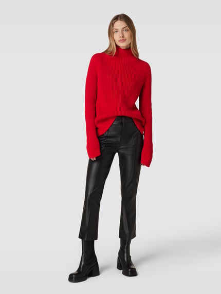 DRYKORN Gebreide pullover met opstaande kraag, model 'ARWEN' Rood - 1