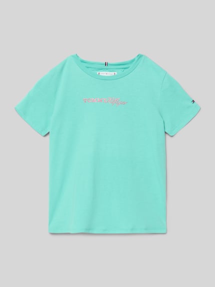 Tommy Hilfiger Teens Regular Fit T-Shirt aus Baumwoll-Mix Lagune 1