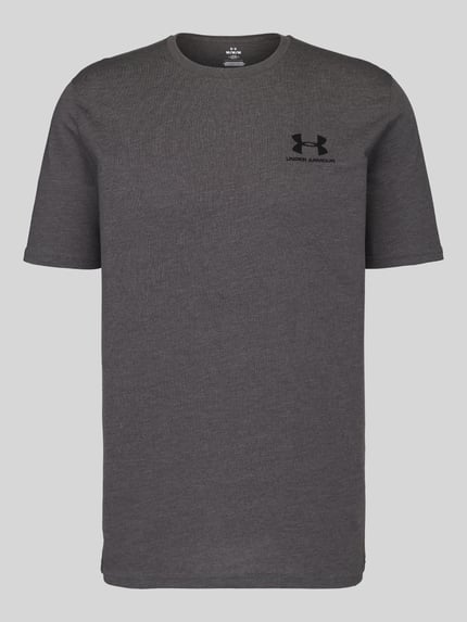 Under Armour Regular fit sport-t-shirt van katoenmix Antraciet gemêleerd - 2
