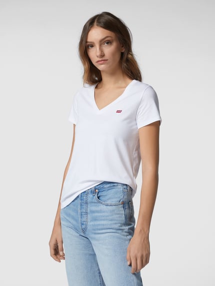 Levi's® T-shirt met v-hals Wit - 4