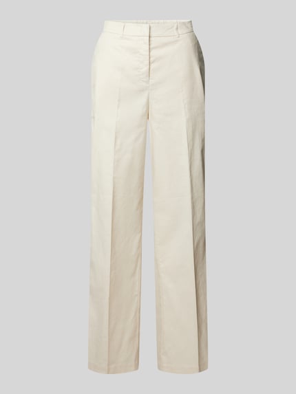 OPUS Straight Leg Stoffhose aus Baumwoll-Leinen-Mix Modell 'Maiga' Sand 2