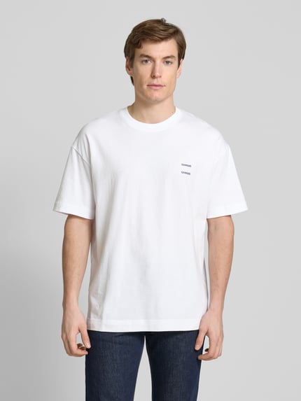 Samsøe Samsøe Oversized T-Shirt mit geripptem Rundhalsausschnitt Modell 'JOEL' Weiss 4