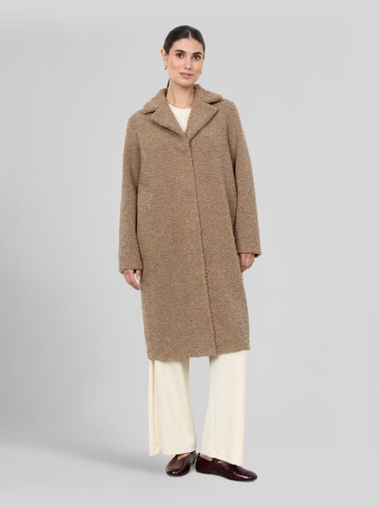 Soyaconcept Teddymantel mit verdeckter Knopfleiste Modell 'SC-Mukite 2' Sand 1