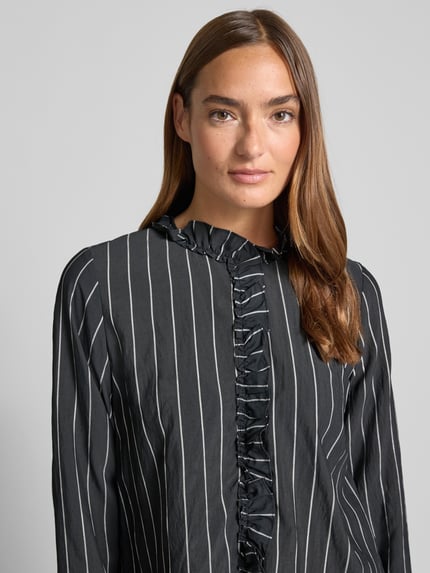 MOS MOSH Blouse van viscosemix met ruches, model 'Billy' Donkergrijs - 3