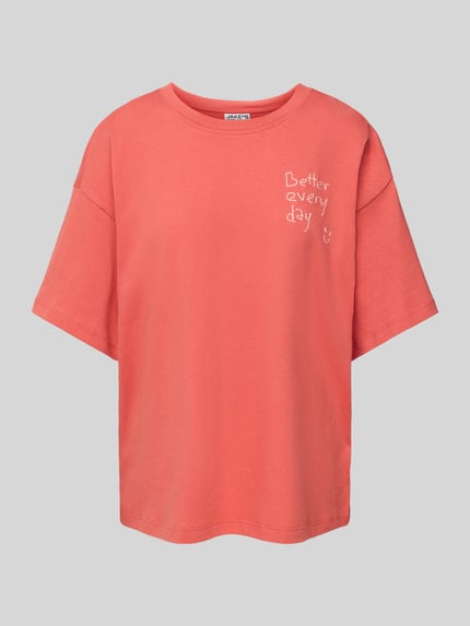 Jake*s Studio Woman Oversized T-Shirt mit Statement-Stitching Koralle 2