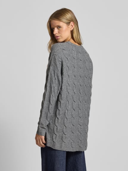 ONLY Regular Fit Strickpullover mit Strukturmuster Modell 'JEANETTE' Mittelgrau Melange 5