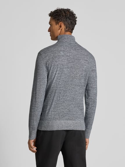 Tom Tailor Denim Regular Fit Troyer aus reiner Baumwolle Offwhite Melange 5
