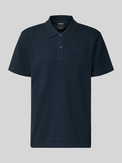 Produktfoto, Regular Fit Poloshirt mit Logo von G-Star Raw aus puur katoen, marineblauw, knoopsluiting, ruglengte maat M 74 cm