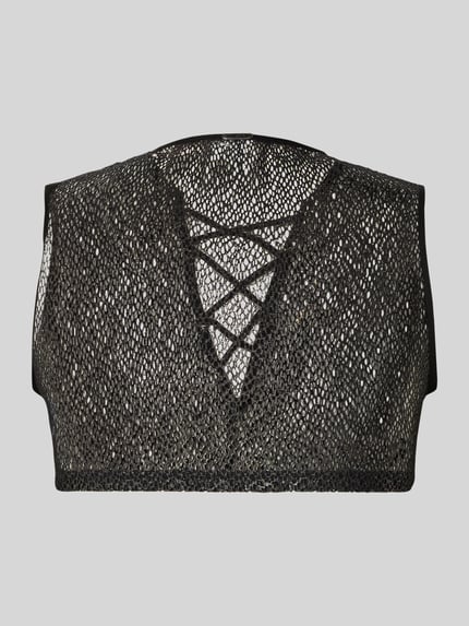Produktfoto, semitransparentna Brassière Modell 'Night Universe' von WOH, czarny materiał z widoczną strukturą, produkt męski, materiał stretch