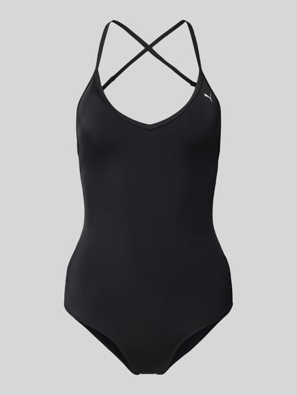 PUMA Badpak met V-hals. Zwart - 1