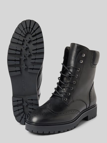 Lauren Ralph Lauren Schnürstiefel aus echtem Leder Modell 'Alysn' Black 4