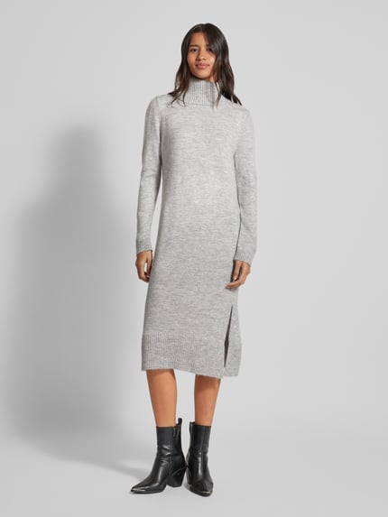 ONLY Strickkleid mit Rollkragen Modell 'BRANDIE' Hellgrau Melange 4