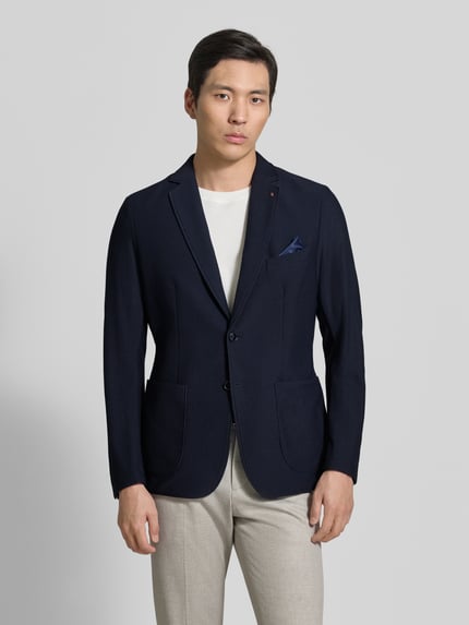Zuitable regular fit colbert met structuurpatroon model 'Bob' Donkerblauw - 4