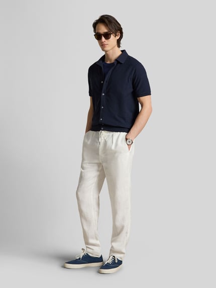 Polo Ralph Lauren Regular Fit Poloshirt mit durchgehender Knopfleiste aus reiner Baumwolle Marine 1