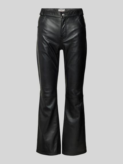 Zadig&Voltaire Flared leren broek in 5-pocketmodel, model 'PUSH CUIR LISSE' Zwart - 2
