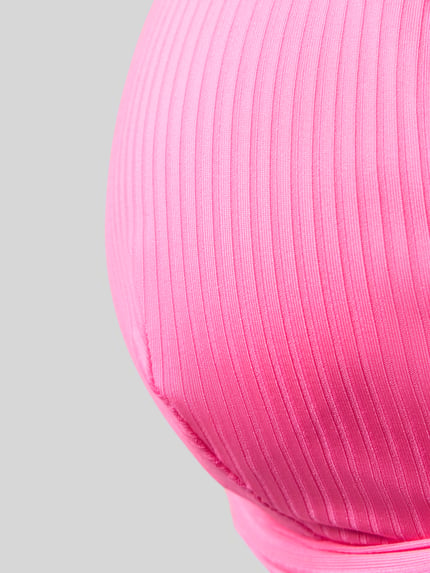 Venice Beach Bikini-Oberteil in Ripp-Optik Modell 'Lucky' Pink 2