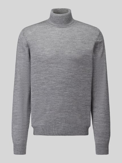 Jake*s Studio Men Regular Fit Rollkragenpullover aus reiner Wolle Hellgrau Melange 2