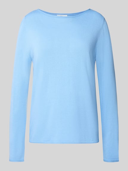 s.Oliver RED LABEL Regular fit gebreide pullover van een mix van katoen en viscose Lichtblauw - 2