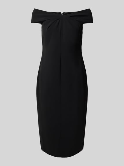 Lauren Ralph Lauren Knielanges Cocktailkleid mit Knotendetail Modell 'TAKOTA' Black 2