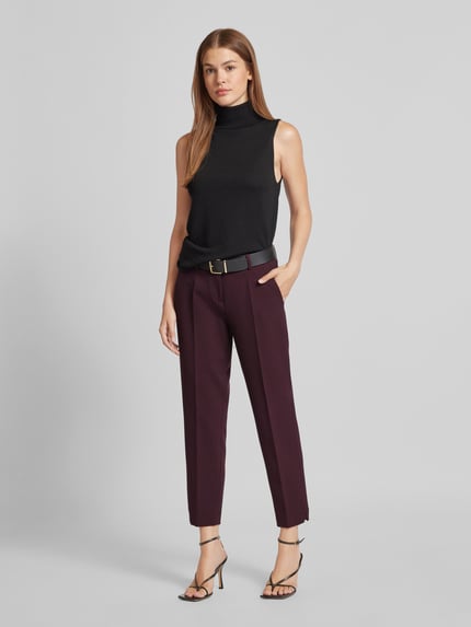 CAMBIO Regular fit stoffen broek met katoen, model 'KRYSTAL' Bordeaux - 1