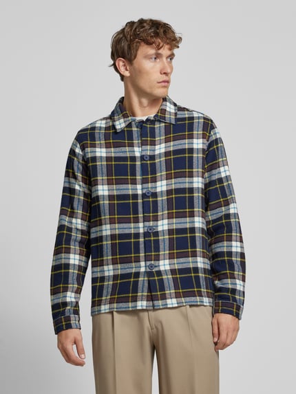 KnowledgeCotton Apparel Regular Fit Hemdjacke mit Kentkragen Blau 4