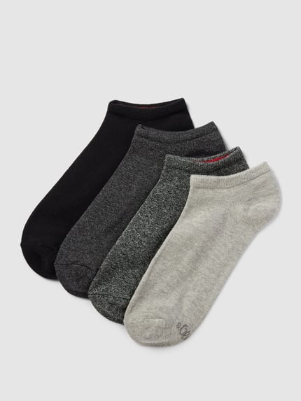 s.Oliver RED LABEL Sneakersocken mit Stretch-Anteil im 4er-Pack Anthrazit Melange 1
