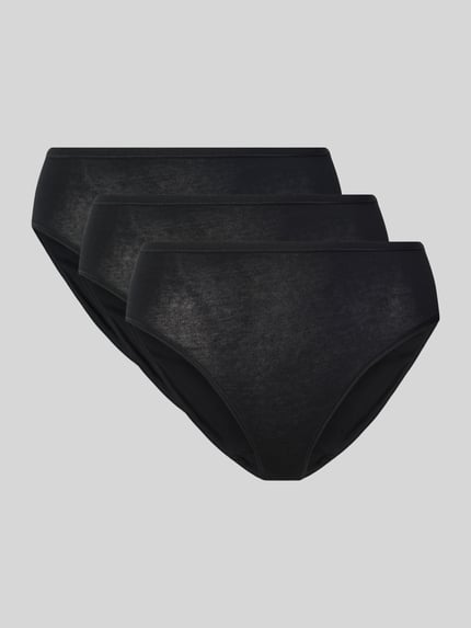 Produktfoto, Slip im 3er-Pack von Schiesser, czarny kolor, figi z elastycznej mieszanki bawełny, dopasowany krój, elastyczny pas