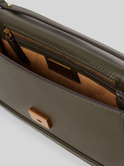 Lauren Ralph Lauren Umhängetasche aus Schafsleder mit Label-Detail Modell 'SAWYER' Oliv 5