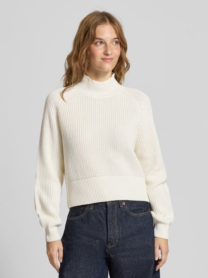 NOISY MAY® Turtleneck-Pullov aus Baumwoll-Mix Modell 'DARA' Offwhite 4