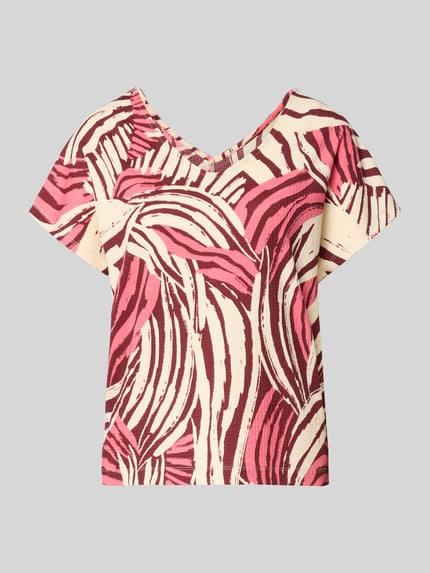 s.Oliver RED LABEL relaxed fit T-shirt met all-over motief Felroze - 2