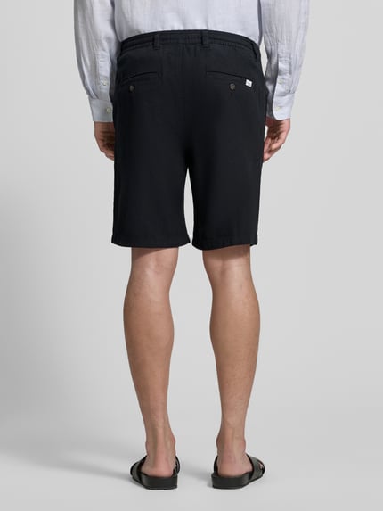 Selected Slim Fit Bermudas aus Baumwoll-Leinen-Mix Modell 'BRODY' Black 5