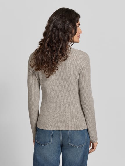 OPUS Langarmshirt Modell 'Saltus' mit Zierknöpfen Taupe 5