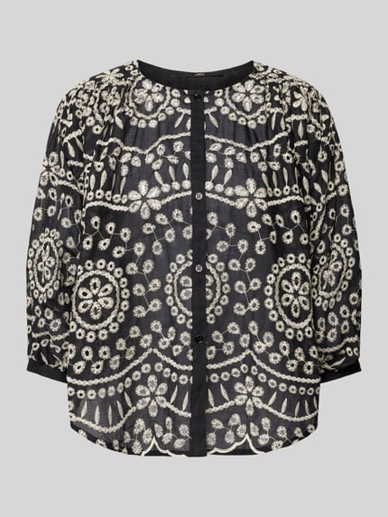 Lanius Bluzka o kroju relaxed fit z rękawem 3/4 Czarny 2