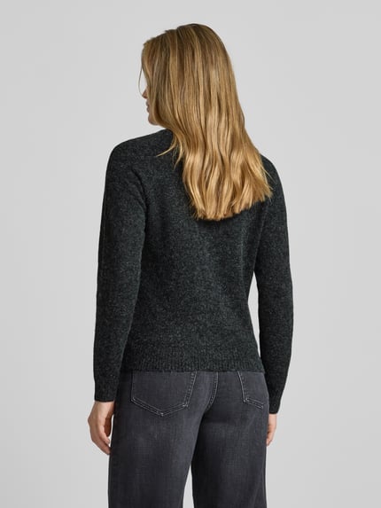 VERO MODA Sweter z dzianiny o kroju regular fit z raglanowymi rękawami model ‘DOFFY’ Czarny 5