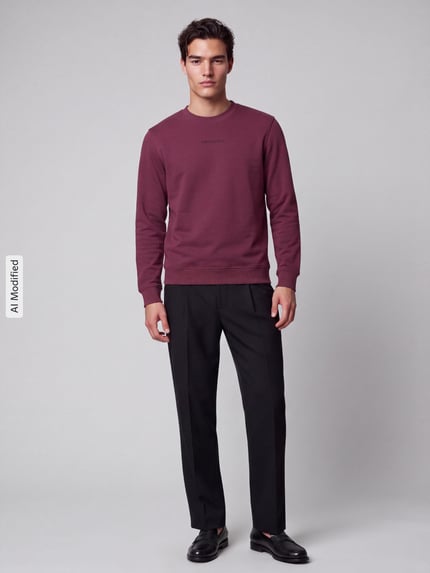 Marc O'Polo DENIM Regular Fit Sweatshirt aus reiner Baumwolle Pflaume 1