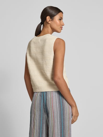 Jake*s Studio Woman Gebreide top met structuurmotief Ecru - 5
