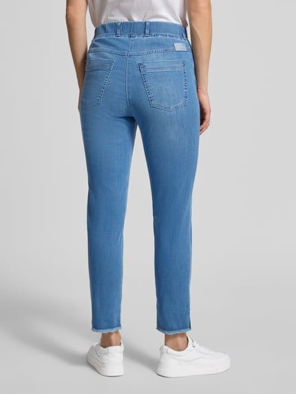 Raphaela By Brax Skinny Fit Jeans aus Baumwoll-Mix Modell 'LAVINA FRINGE' Blau 5