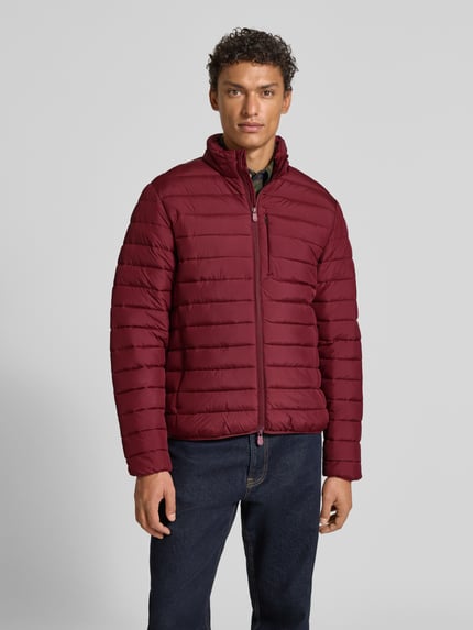 Save The Duck Gewatteerd jack met tweewegrits model 'ERION' Bordeaux - 4