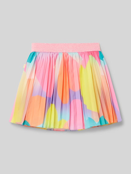 BILLIEBLUSH Plissérok met all-over motief Felroze - 3