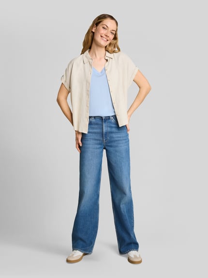 Tom Tailor Loose Fit T-Shirt aus Viskose-Mix Hellblau 1