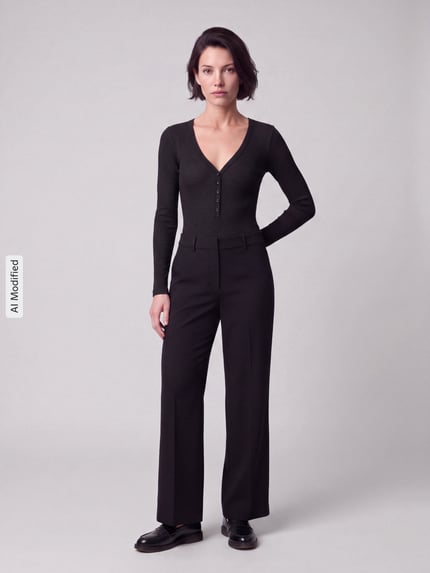 Jake*s Casual Slim Fit Body aus reiner Baumwolle Black 1