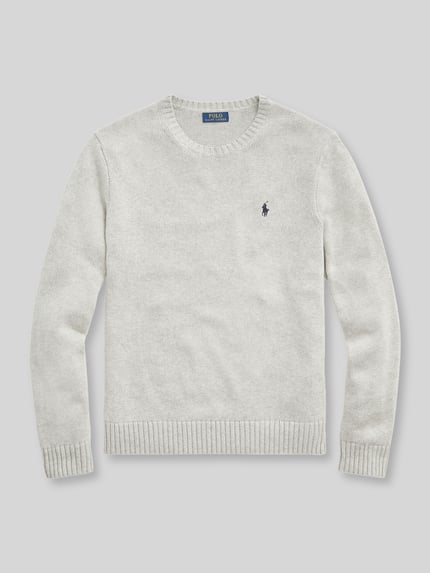 Polo Ralph Lauren Relaxed Fit Pullover aus reiner Baumwolle Hellgrau 2