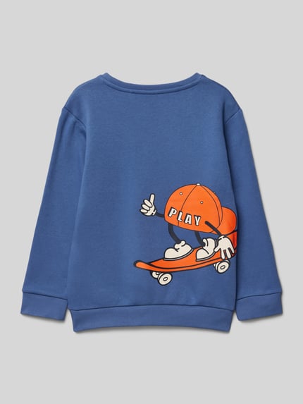 NAME IT Sweatshirt mit Rundhalsausschnitt Modell 'MOTTO' Blau 3