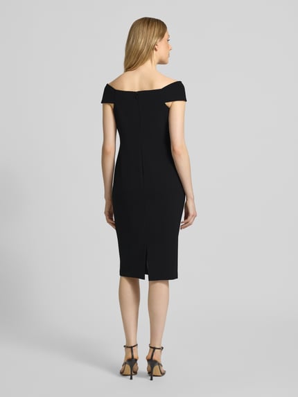 Lauren Ralph Lauren Knielanges Cocktailkleid mit Knotendetail Modell 'TAKOTA' Black 5