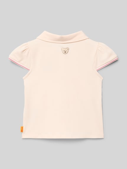 Steiff T-shirt met motiefstitching en polokraag Roze - 3