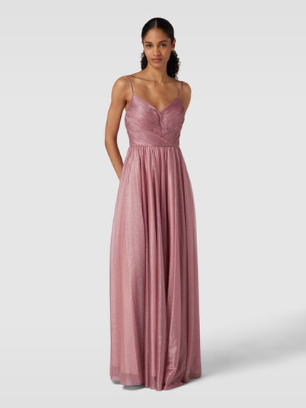 unique Abendkleid in Maxilänge mit V-Ausschnitt Mauve 4
